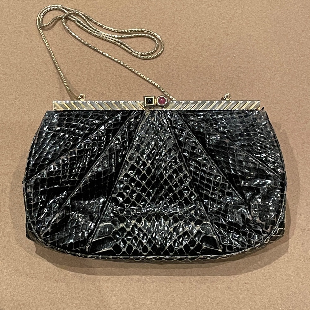 Rare Vintage Judith Lieberman snake bejeweled bag